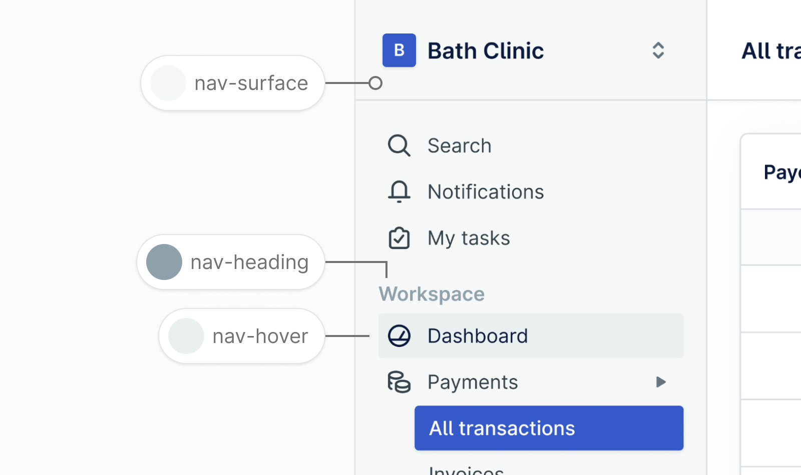 Navigation colors