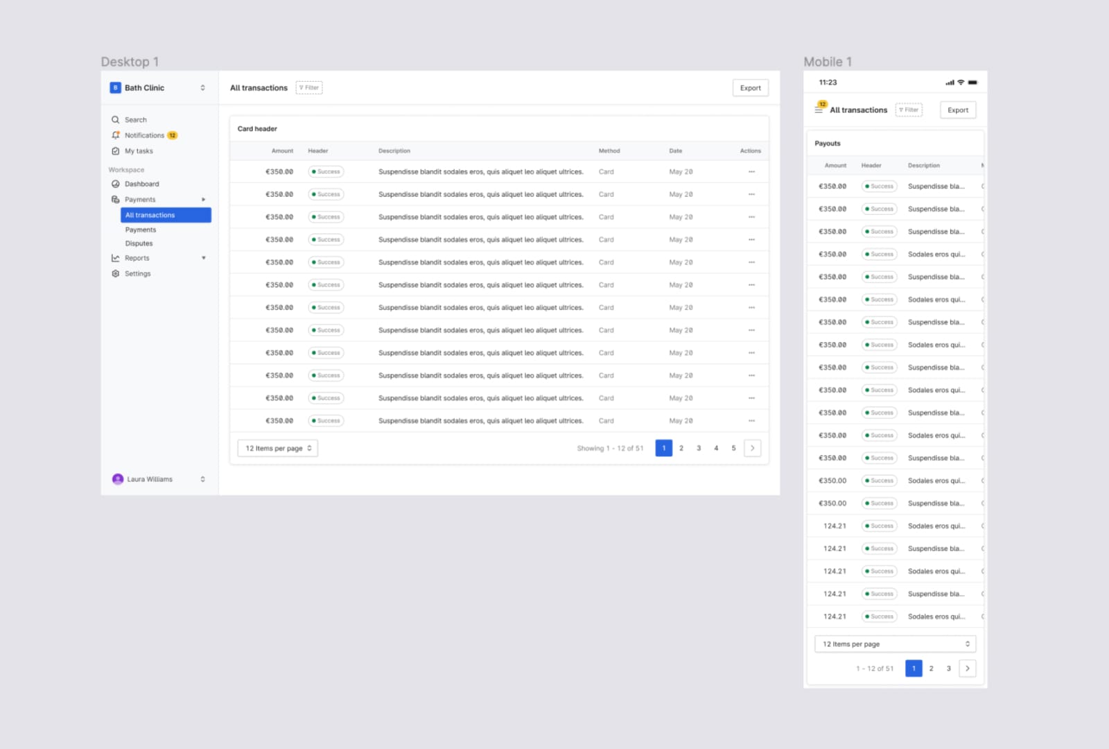 Interface templates