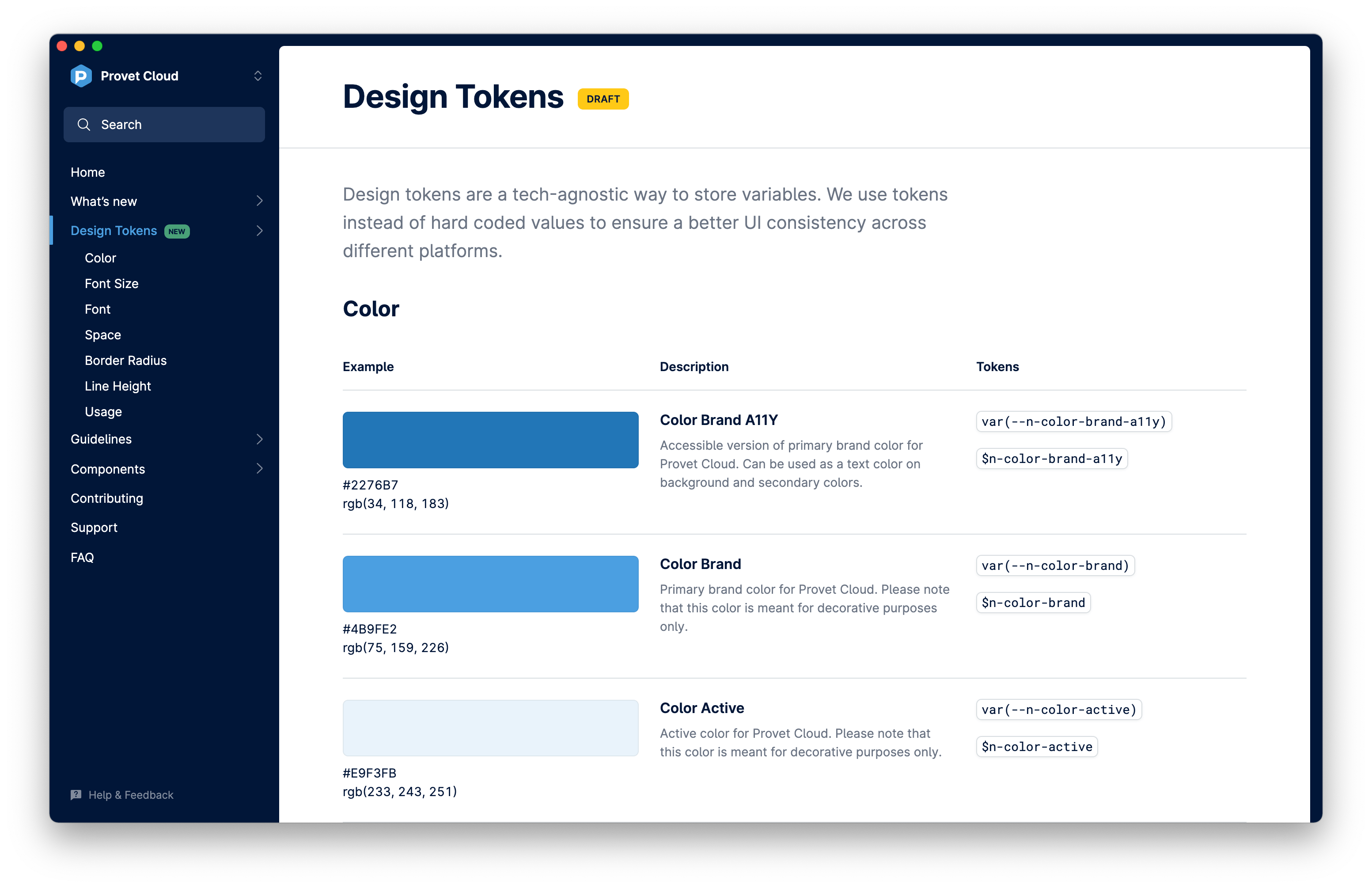 Provet Design Tokens